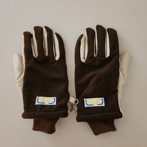 Womens Leather & Courdory Ski/Cross Country Insulated Cuffed Gloves